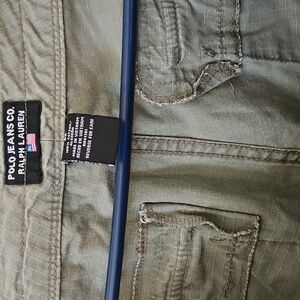 Polo Ralph Lauren Jean Co Cargo Shorts  Khaki Size 36 Men Black Label Military
